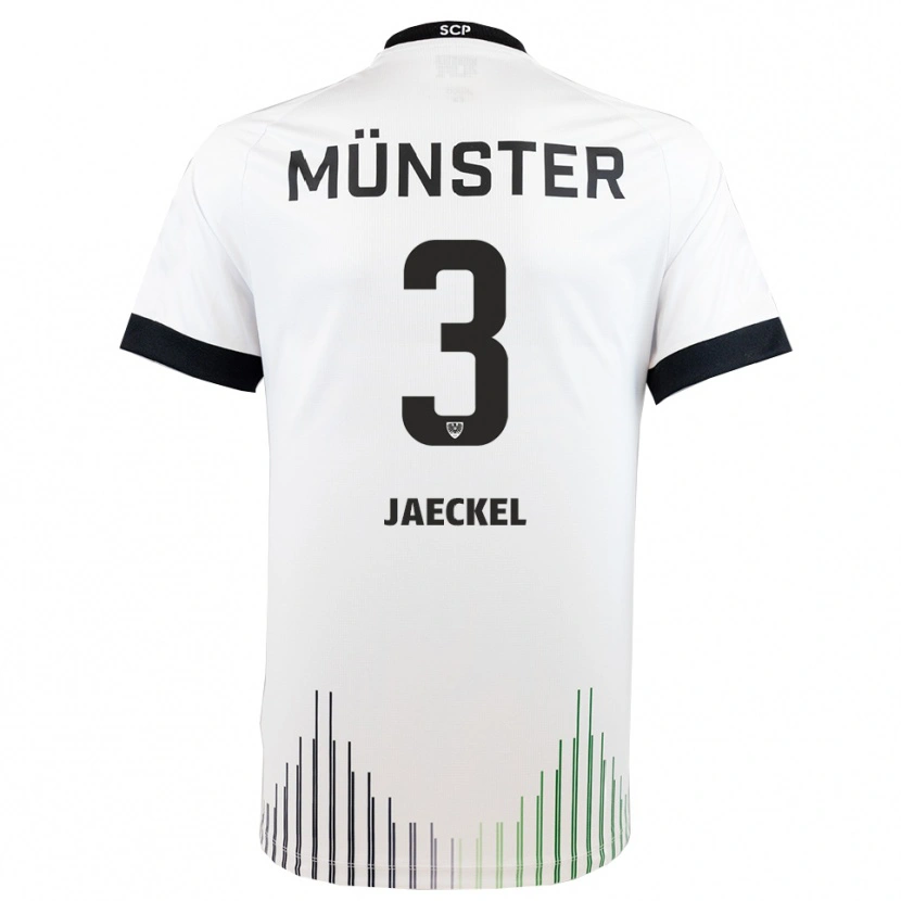Danxen Hombre Camiseta Paul Jaeckel #3 Blanco Negro 2ª Equipación 2025/26 La Camisa
