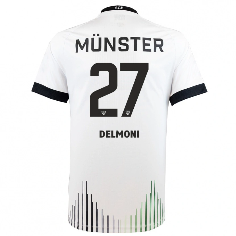 Danxen Hombre Camiseta Adrian Delmoni #27 Blanco Negro 2ª Equipación 2025/26 La Camisa