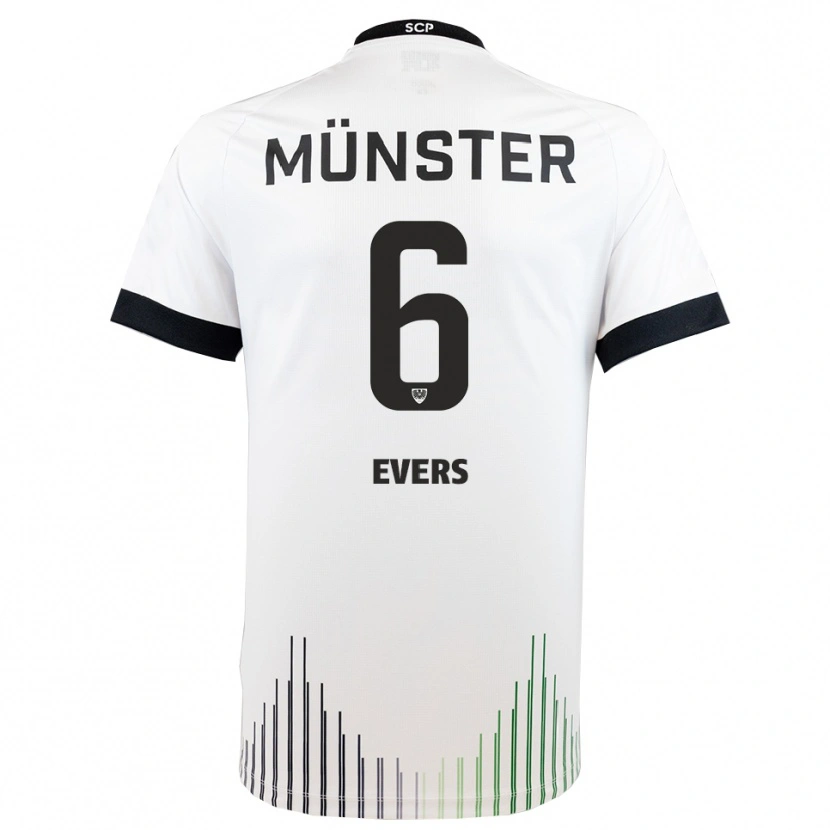 Danxen Hombre Camiseta Benjamin Evers #6 Blanco Negro 2ª Equipación 2025/26 La Camisa