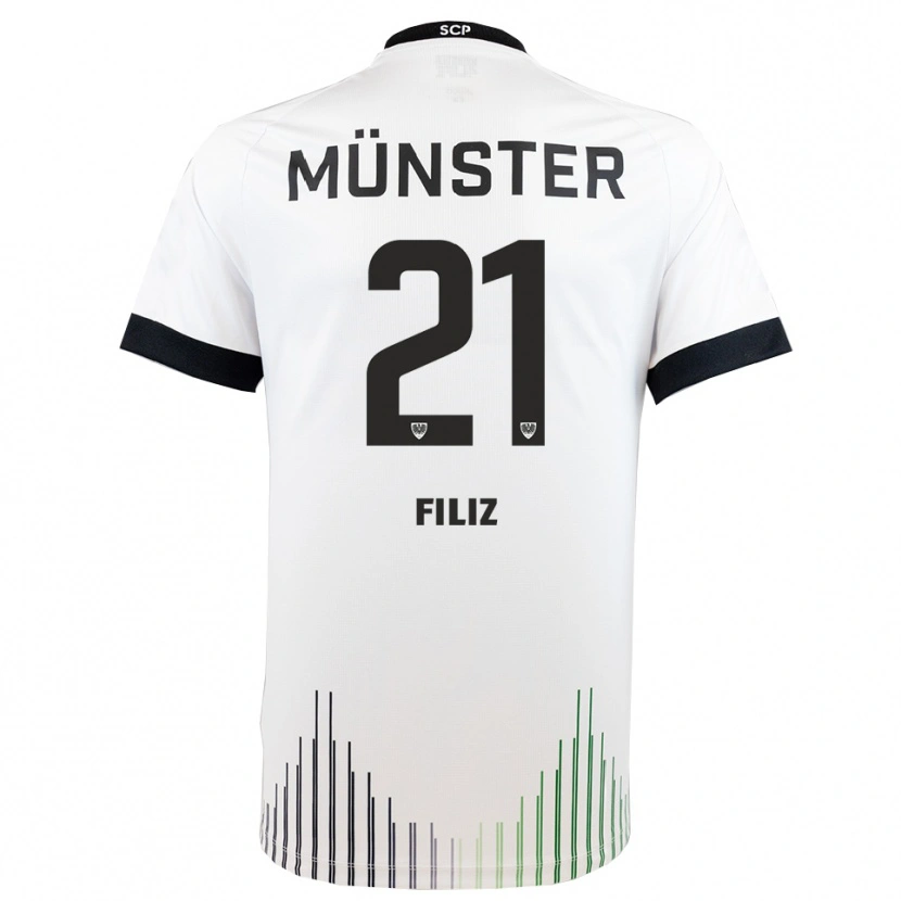 Danxen Hombre Camiseta Mete Filiz #21 Blanco Negro 2ª Equipación 2025/26 La Camisa