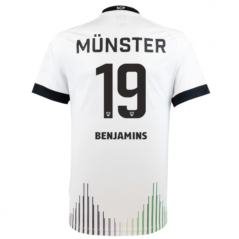 Danxen Hombre Camiseta Marvin Benjamins #19 Blanco Negro 2ª Equipación 2025/26 La Camisa