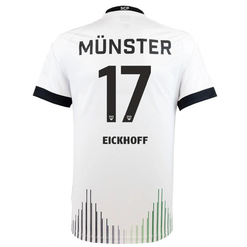 Danxen Hombre Camiseta Bennet Eickhoff #17 Blanco Negro 2ª Equipación 2025/26 La Camisa