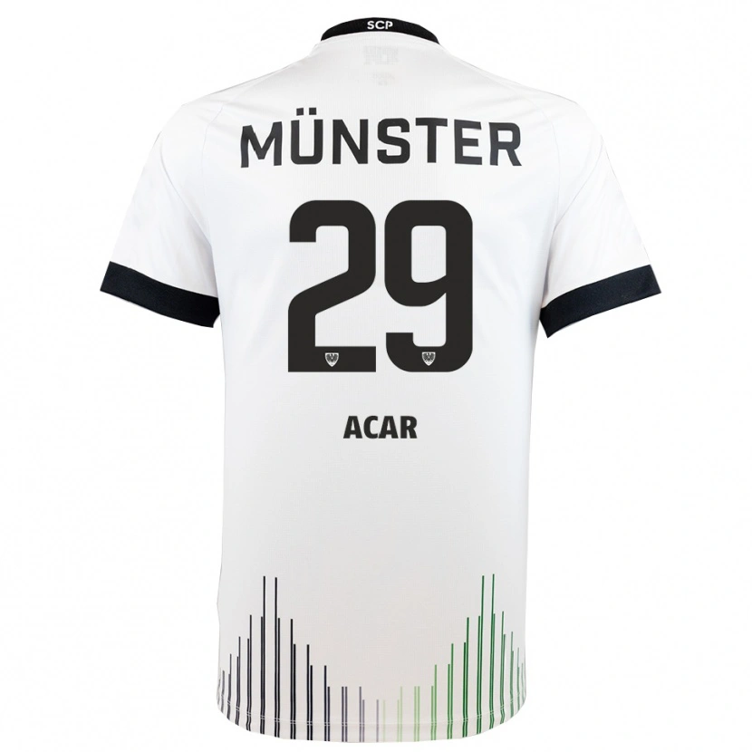 Danxen Hombre Camiseta Ryan Acar #29 Blanco Negro 2ª Equipación 2025/26 La Camisa