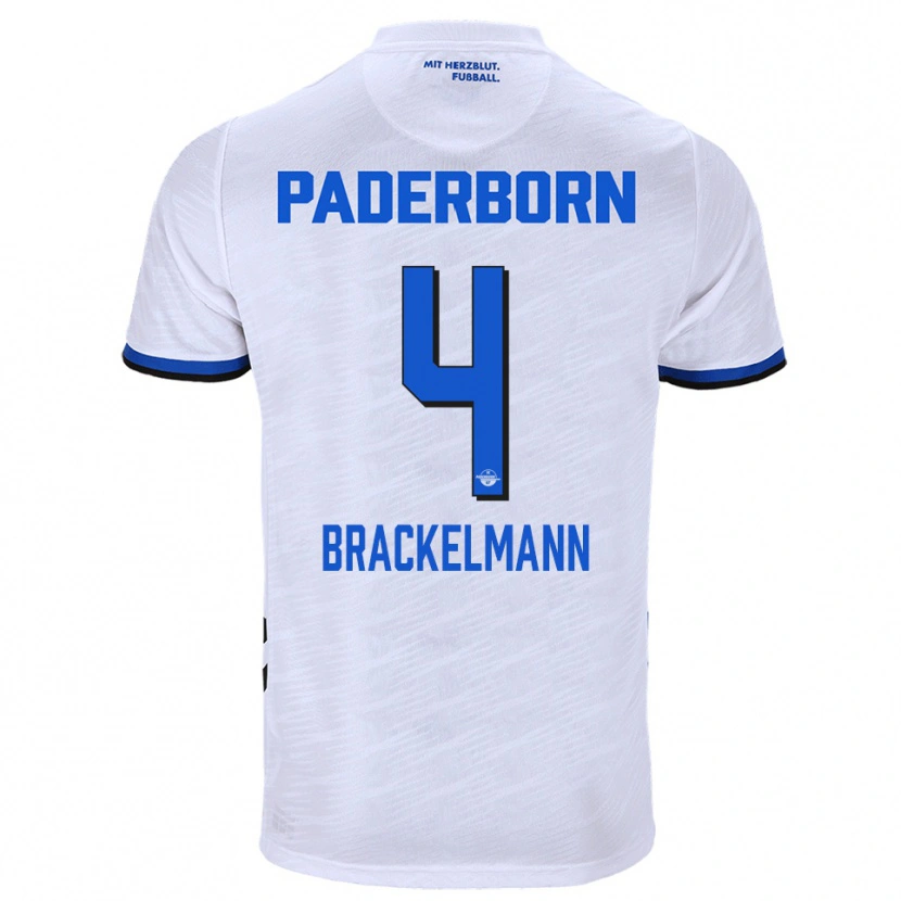 Danxen Hombre Camiseta Calvin Brackelmann #4 Blanco Azul 2ª Equipación 2025/26 La Camisa
