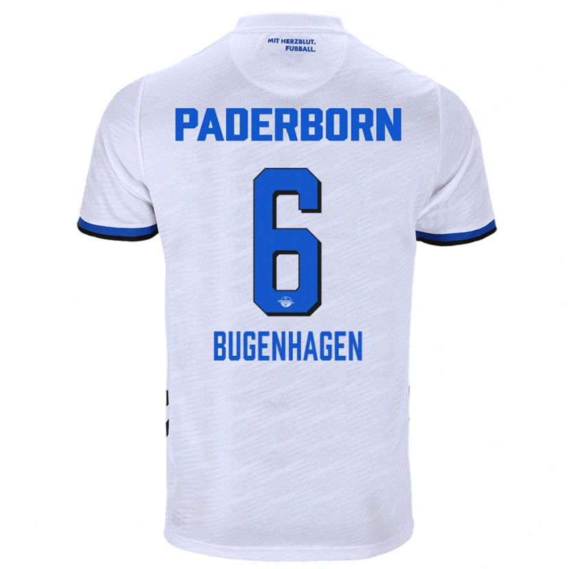 Danxen Hombre Camiseta Julius Bugenhagen #6 Blanco Azul 2ª Equipación 2025/26 La Camisa