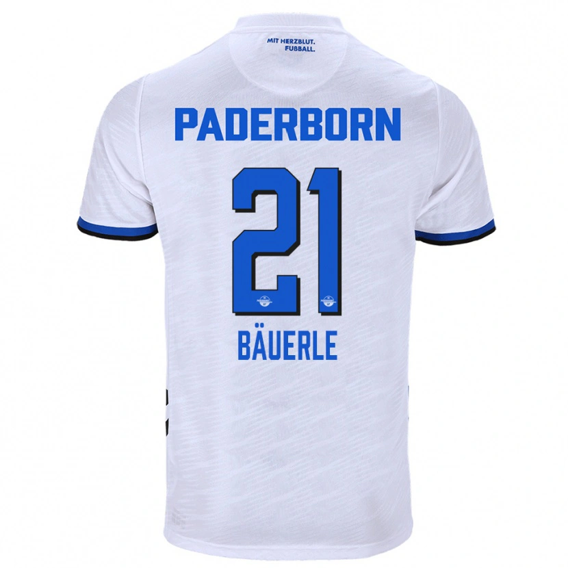 Danxen Hombre Camiseta Anton Bäuerle #21 Blanco Azul 2ª Equipación 2025/26 La Camisa