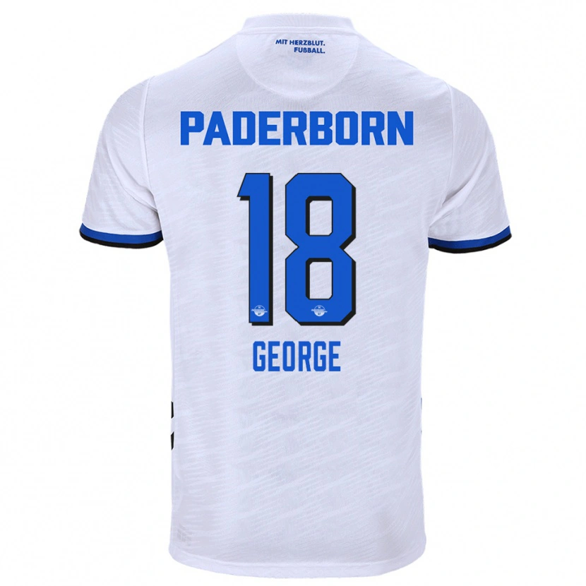 Danxen Hombre Camiseta Kayonte Kaheim Karim George #18 Blanco Azul 2ª Equipación 2025/26 La Camisa
