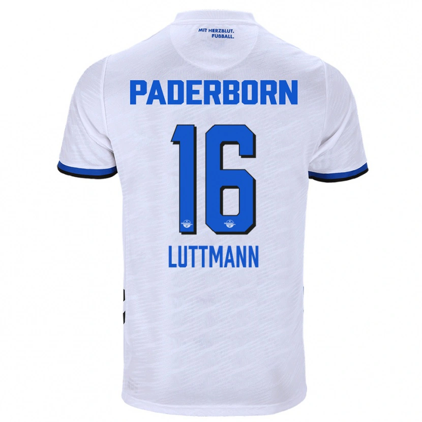 Danxen Hombre Camiseta Magnus Luttmann #16 Blanco Azul 2ª Equipación 2025/26 La Camisa