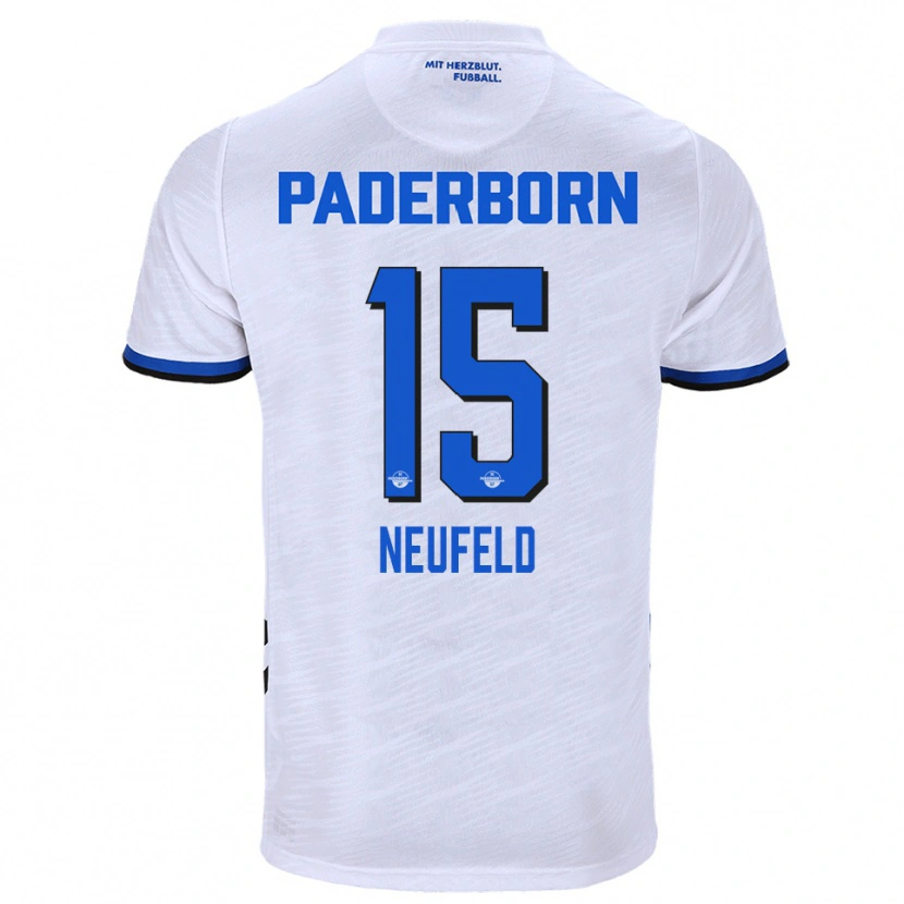 Danxen Hombre Camiseta Elias Neufeld #15 Blanco Azul 2ª Equipación 2025/26 La Camisa