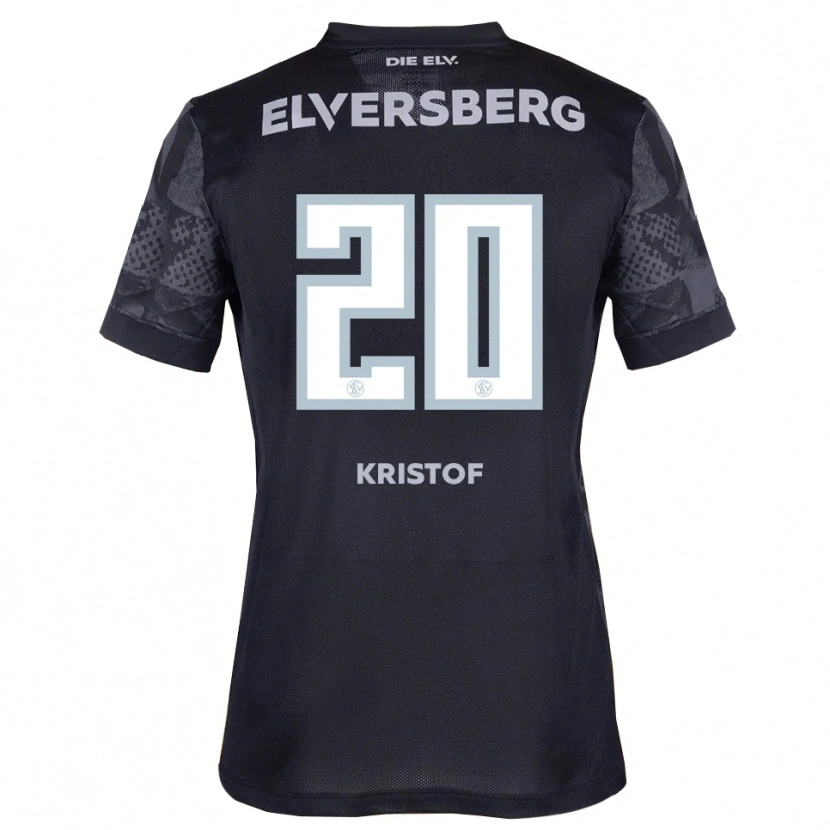 Danxen Hombre Camiseta Nicolas Kristof #20 Negro Gris 2ª Equipación 2025/26 La Camisa