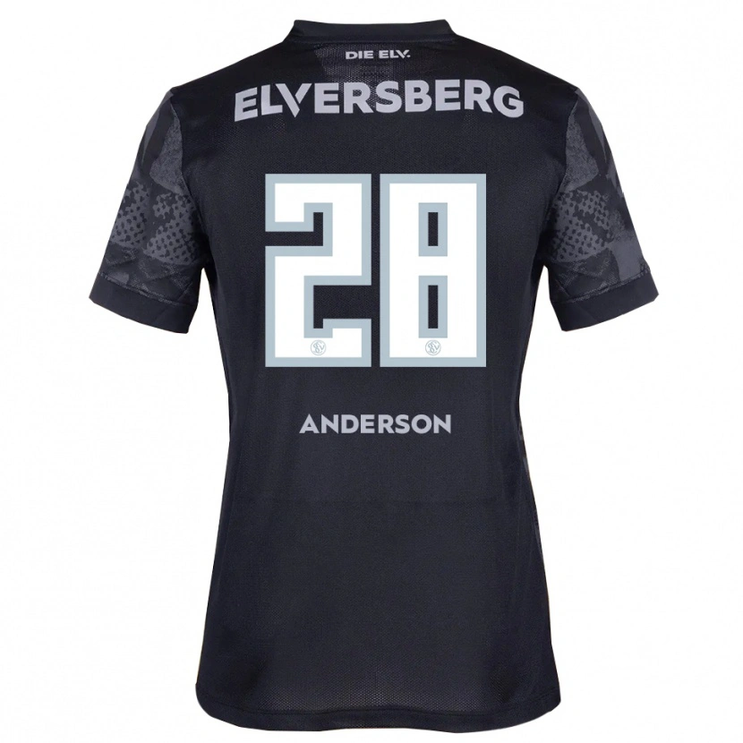 Danxen Hombre Camiseta Mira Anderson #28 Negro Gris 2ª Equipación 2025/26 La Camisa