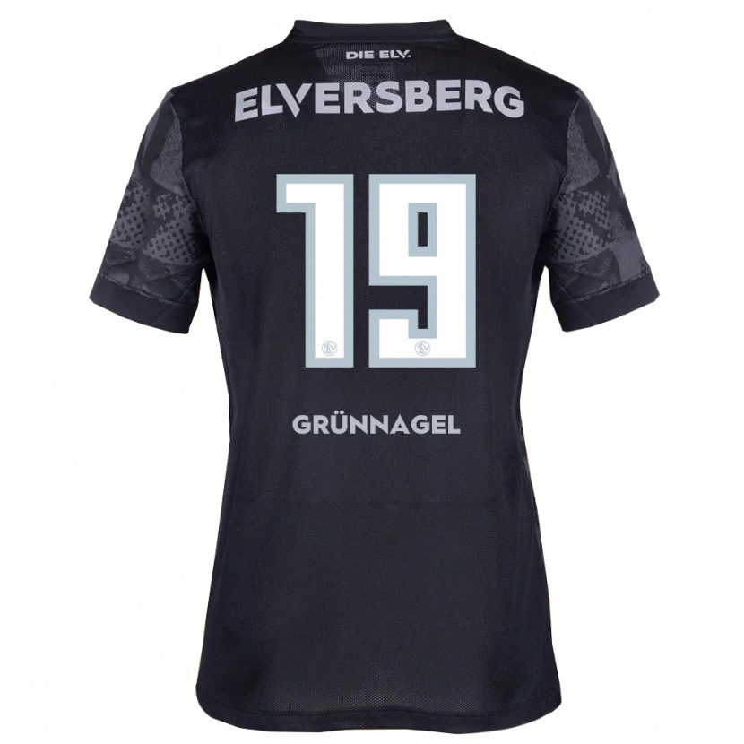 Danxen Hombre Camiseta Lea Grünnagel #19 Negro Gris 2ª Equipación 2025/26 La Camisa