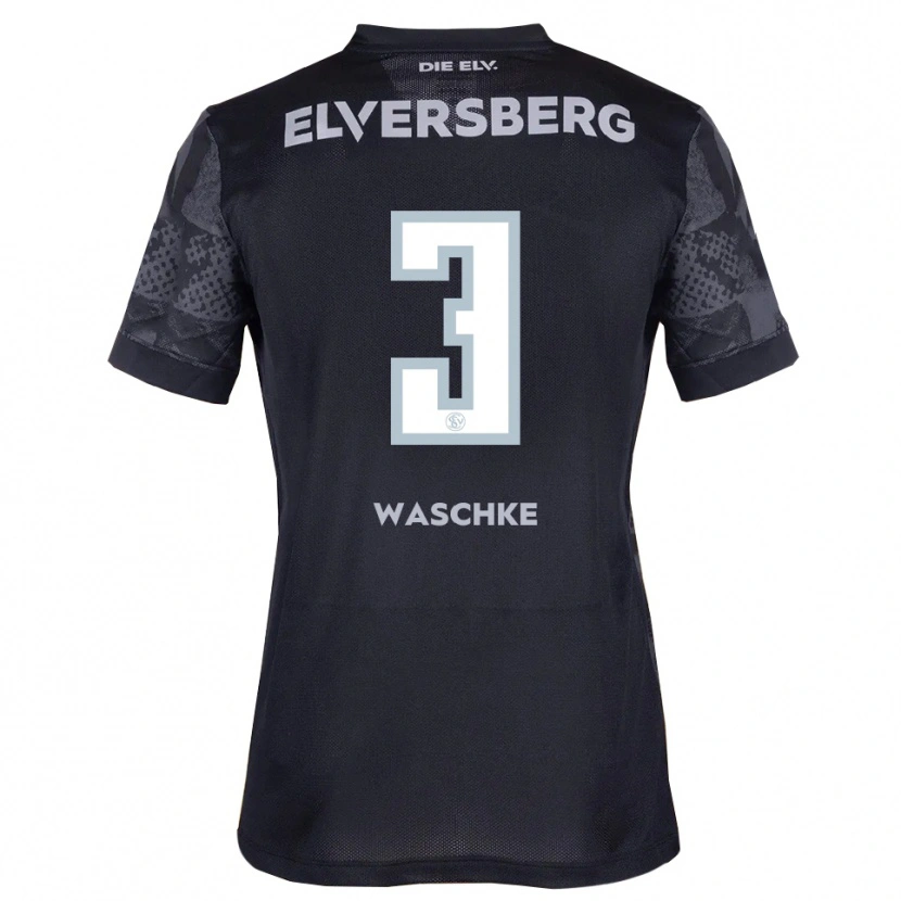 Danxen Hombre Camiseta Finn Waschke #3 Negro Gris 2ª Equipación 2025/26 La Camisa