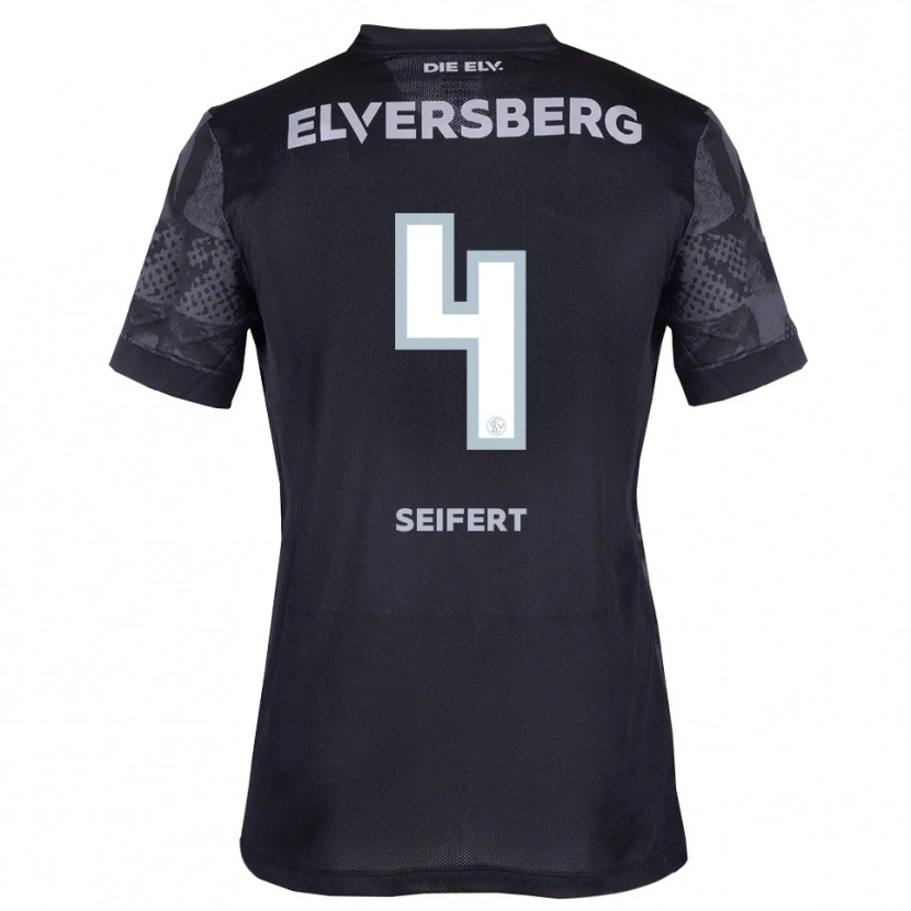 Danxen Hombre Camiseta Luis Seifert #4 Negro Gris 2ª Equipación 2025/26 La Camisa