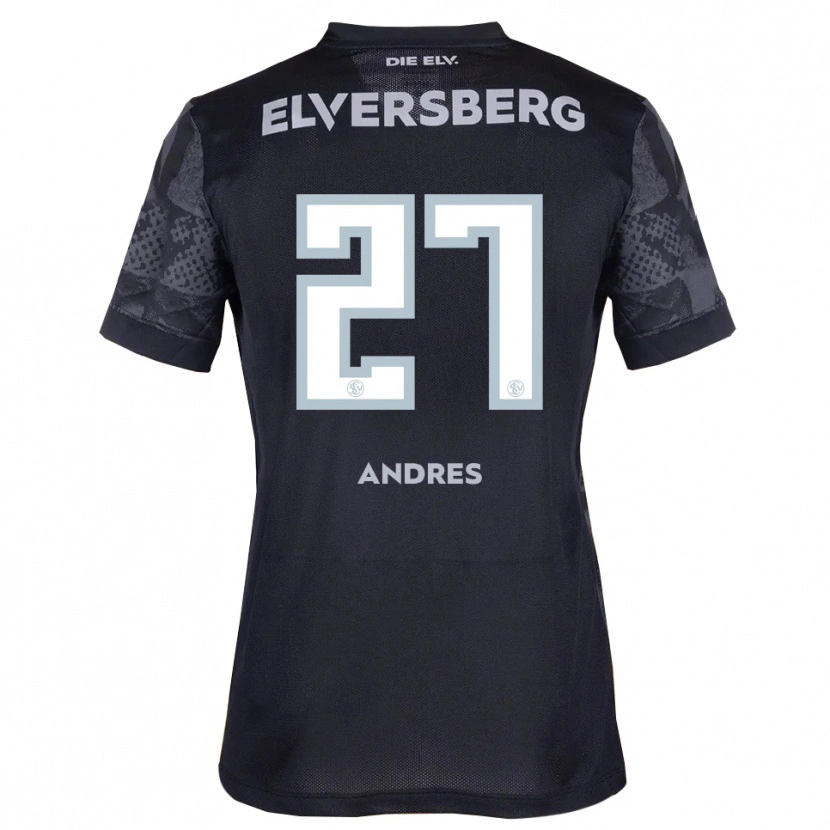 Danxen Hombre Camiseta Alissa Andres #27 Negro Gris 2ª Equipación 2025/26 La Camisa