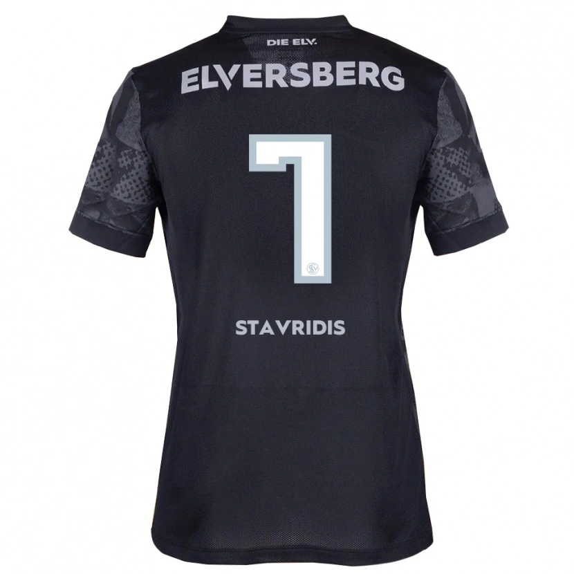 Danxen Hombre Camiseta Angelos Stavridis #7 Negro Gris 2ª Equipación 2025/26 La Camisa
