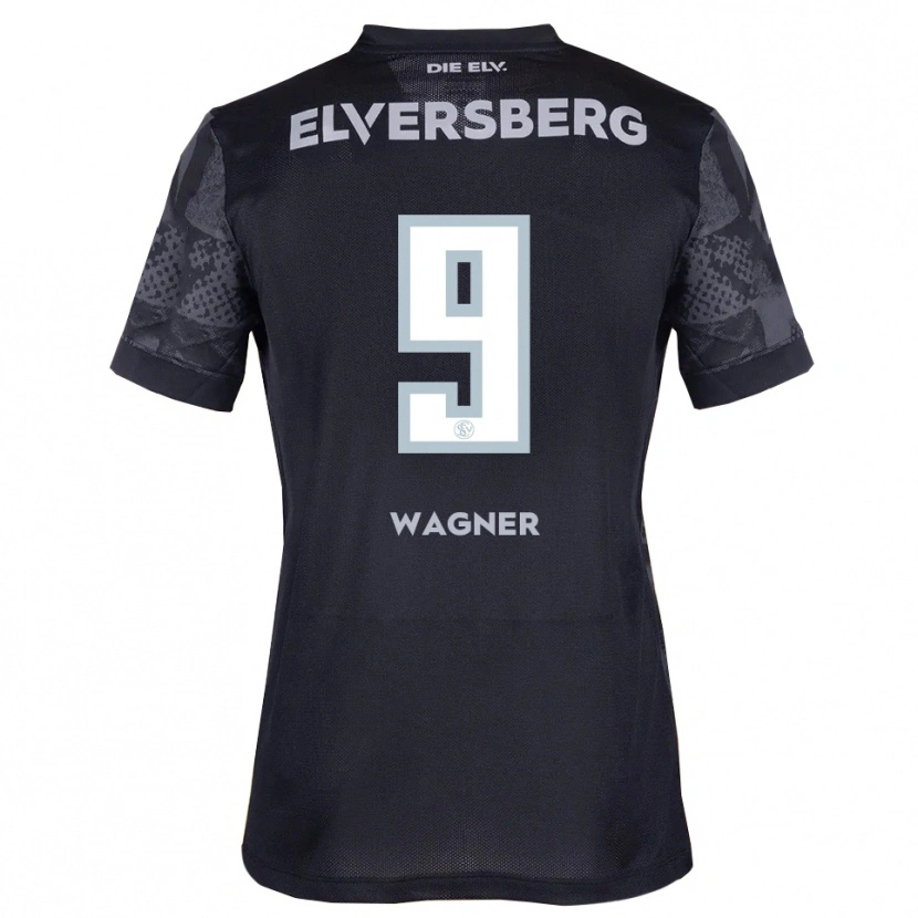 Danxen Hombre Camiseta Anna Wagner #9 Negro Gris 2ª Equipación 2025/26 La Camisa