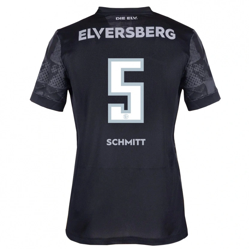 Danxen Hombre Camiseta Leon Schmitt #5 Negro Gris 2ª Equipación 2025/26 La Camisa