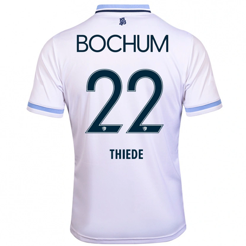 Danxen Hombre Camiseta Niclas Thiede #22 Blanco Azul Cielo 2ª Equipación 2025/26 La Camisa