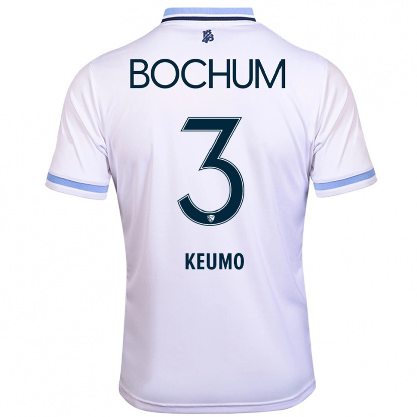Danxen Hombre Camiseta Darnell Keumo #3 Blanco Azul Cielo 2ª Equipación 2025/26 La Camisa