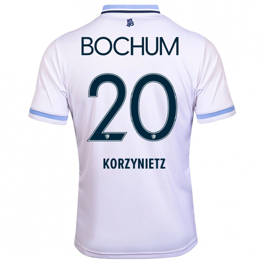 Danxen Hombre Camiseta Jaden Korzynietz #20 Blanco Azul Cielo 2ª Equipación 2025/26 La Camisa