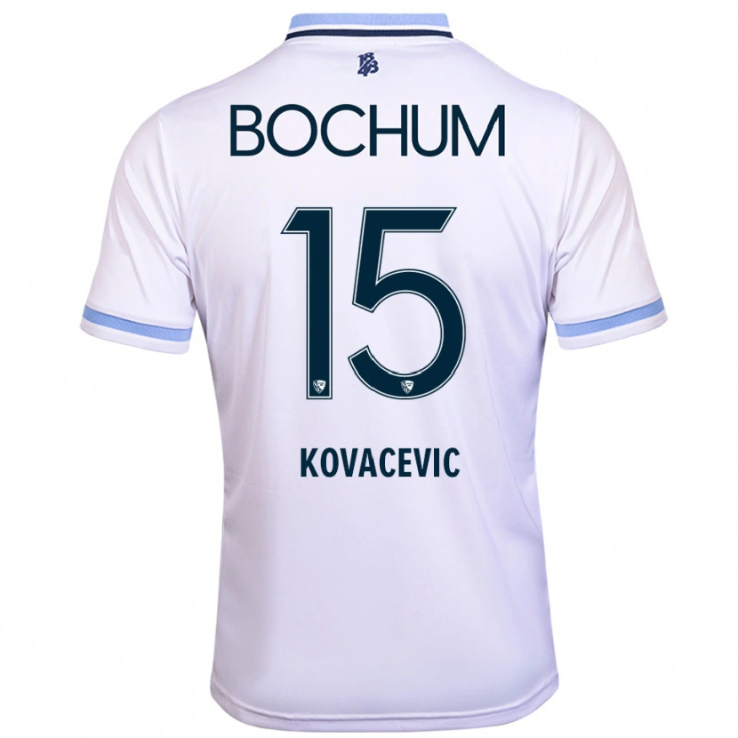 Danxen Hombre Camiseta Elhan Kovacevic #15 Blanco Azul Cielo 2ª Equipación 2025/26 La Camisa