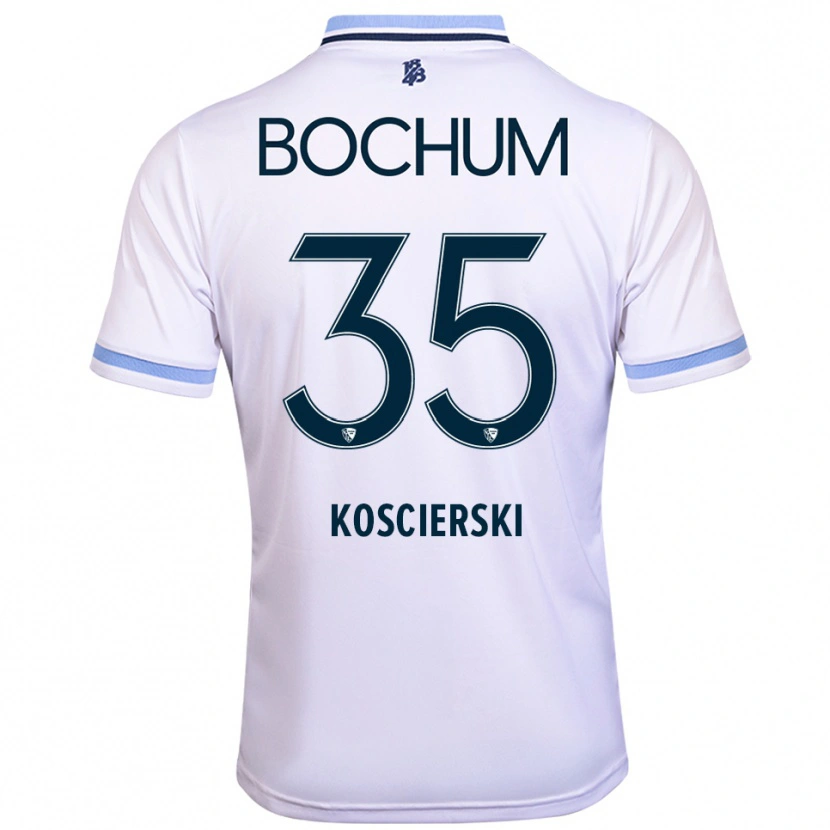 Danxen Hombre Camiseta Kacper Koscierski #35 Blanco Azul Cielo 2ª Equipación 2025/26 La Camisa
