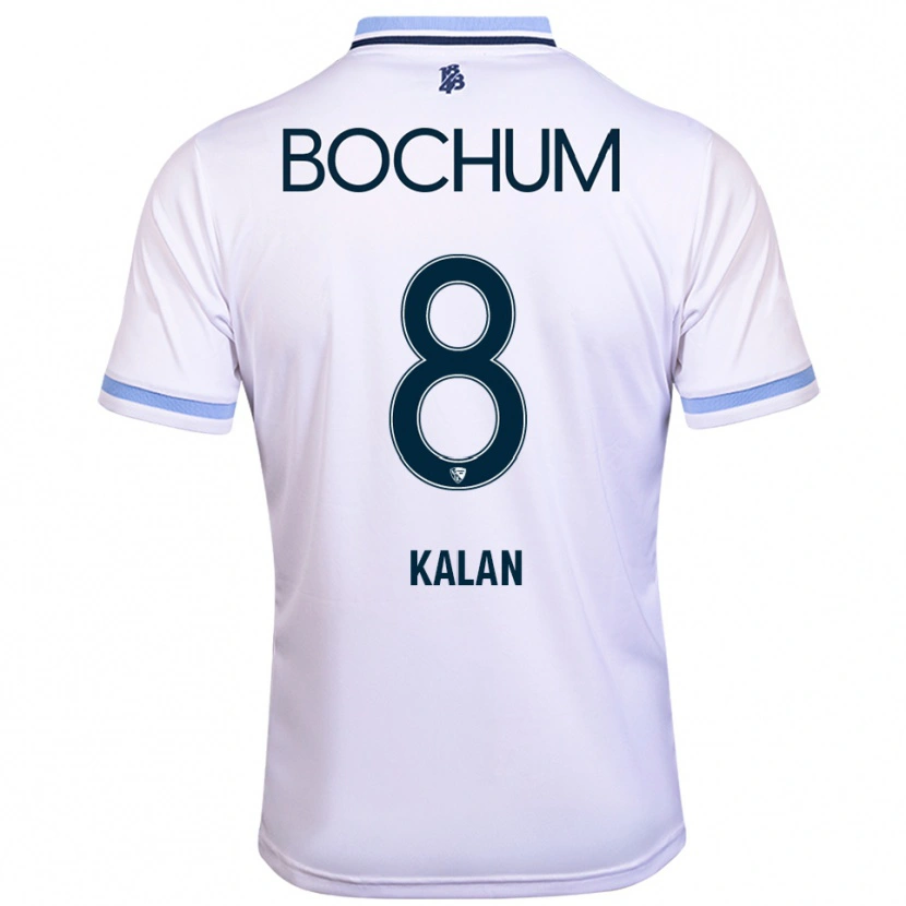Danxen Hombre Camiseta Nail Kalan #8 Blanco Azul Cielo 2ª Equipación 2025/26 La Camisa