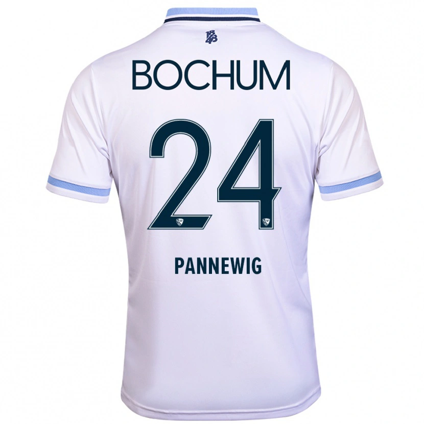 Danxen Hombre Camiseta Mats Pannewig #24 Blanco Azul Cielo 2ª Equipación 2025/26 La Camisa
