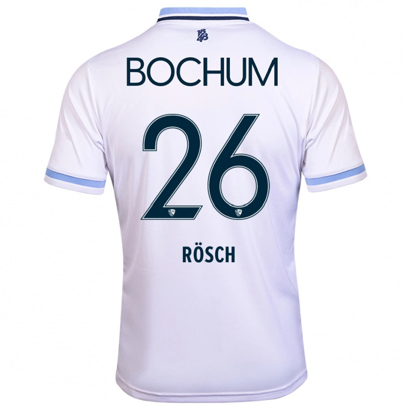 Danxen Hombre Camiseta Romario Rösch #26 Blanco Azul Cielo 2ª Equipación 2025/26 La Camisa