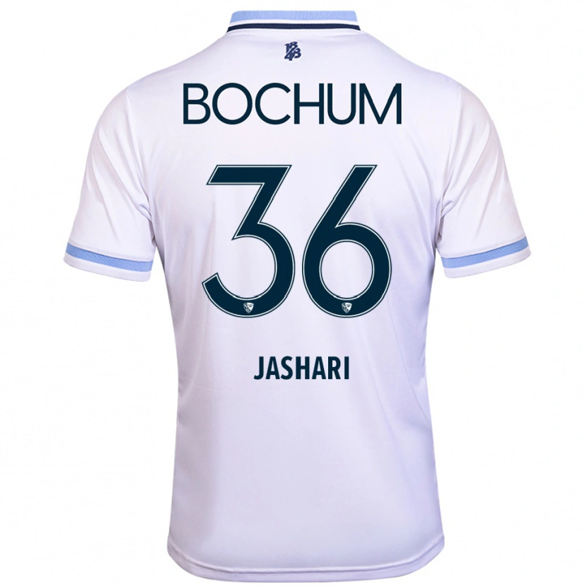 Danxen Hombre Camiseta Lirim Jashari #36 Blanco Azul Cielo 2ª Equipación 2025/26 La Camisa