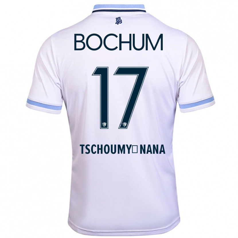 Danxen Hombre Camiseta Daryl Tschoumy-Nana #17 Blanco Azul Cielo 2ª Equipación 2025/26 La Camisa