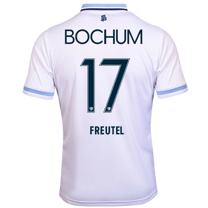 Danxen Hombre Camiseta Sarah Freutel #17 Blanco Azul Cielo 2ª Equipación 2025/26 La Camisa