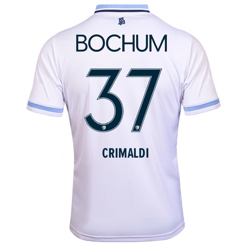 Danxen Hombre Camiseta Alessandro Crimaldi #37 Blanco Azul Cielo 2ª Equipación 2025/26 La Camisa