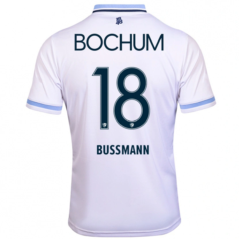 Danxen Hombre Camiseta Benjamin Bußmann #18 Blanco Azul Cielo 2ª Equipación 2025/26 La Camisa