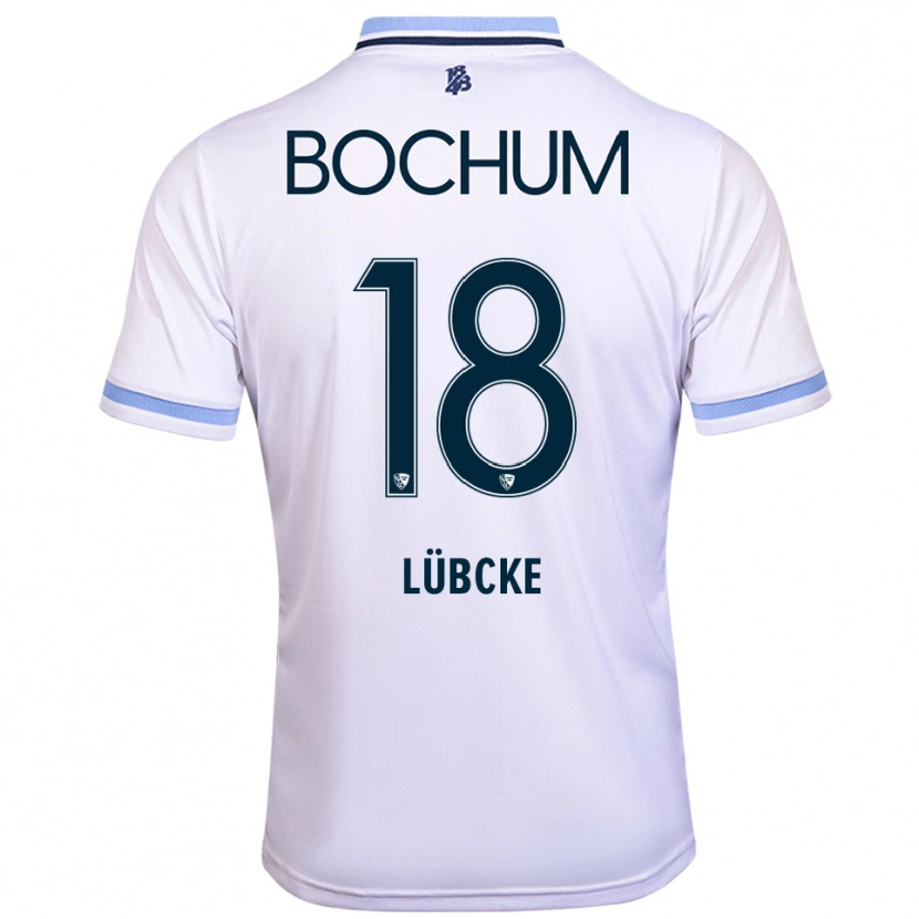 Danxen Hombre Camiseta Niklas Lübcke #18 Blanco Azul Cielo 2ª Equipación 2025/26 La Camisa