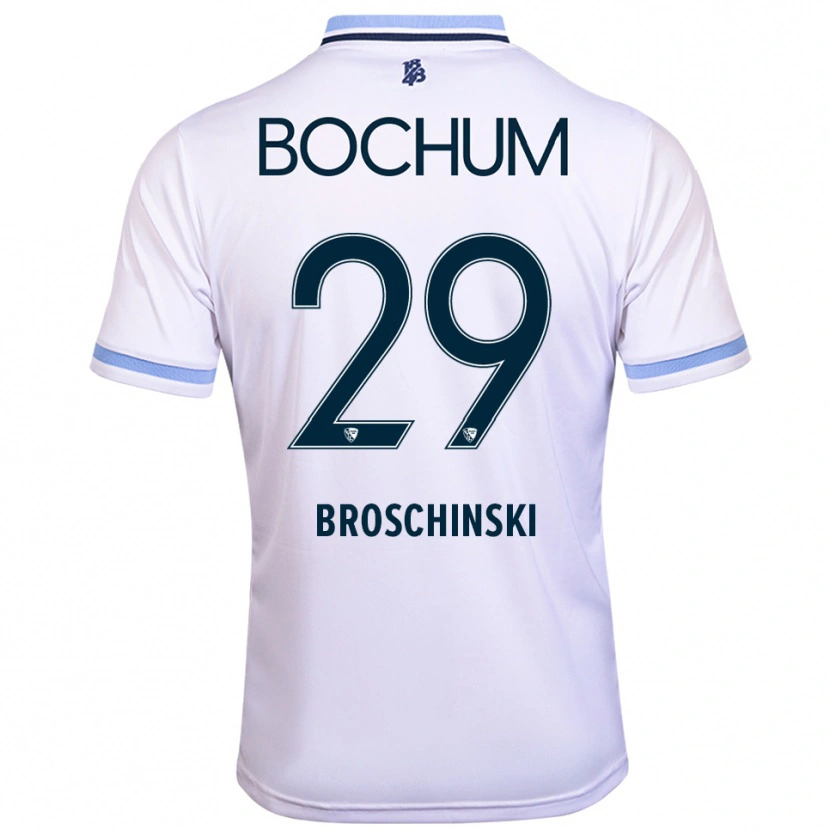 Danxen Hombre Camiseta Moritz Broschinski #29 Blanco Azul Cielo 2ª Equipación 2025/26 La Camisa