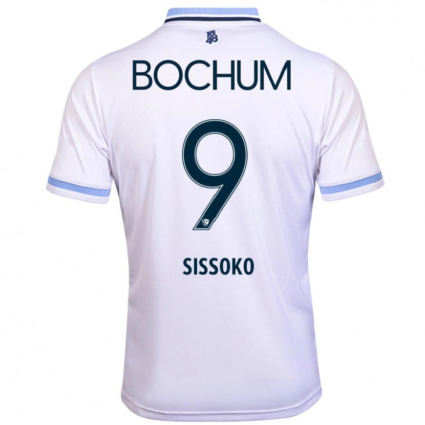 Danxen Hombre Camiseta Ibrahim Sissoko #9 Blanco Azul Cielo 2ª Equipación 2025/26 La Camisa
