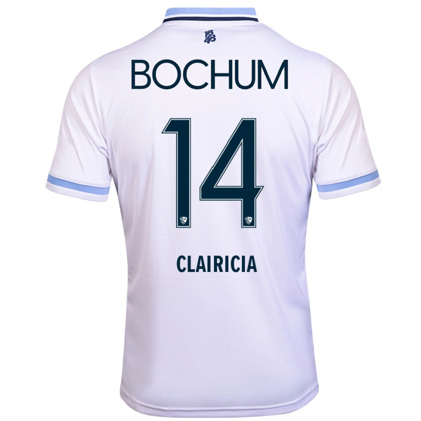 Danxen Hombre Camiseta Mathis Clairicia #14 Blanco Azul Cielo 2ª Equipación 2025/26 La Camisa