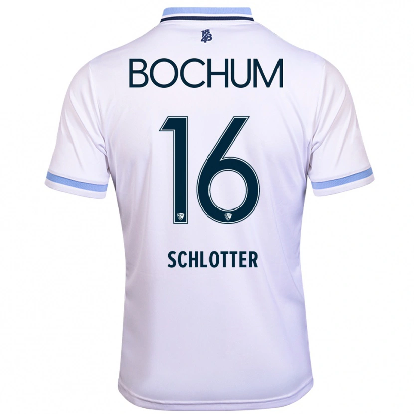 Danxen Hombre Camiseta Joel Schlotter #16 Blanco Azul Cielo 2ª Equipación 2025/26 La Camisa