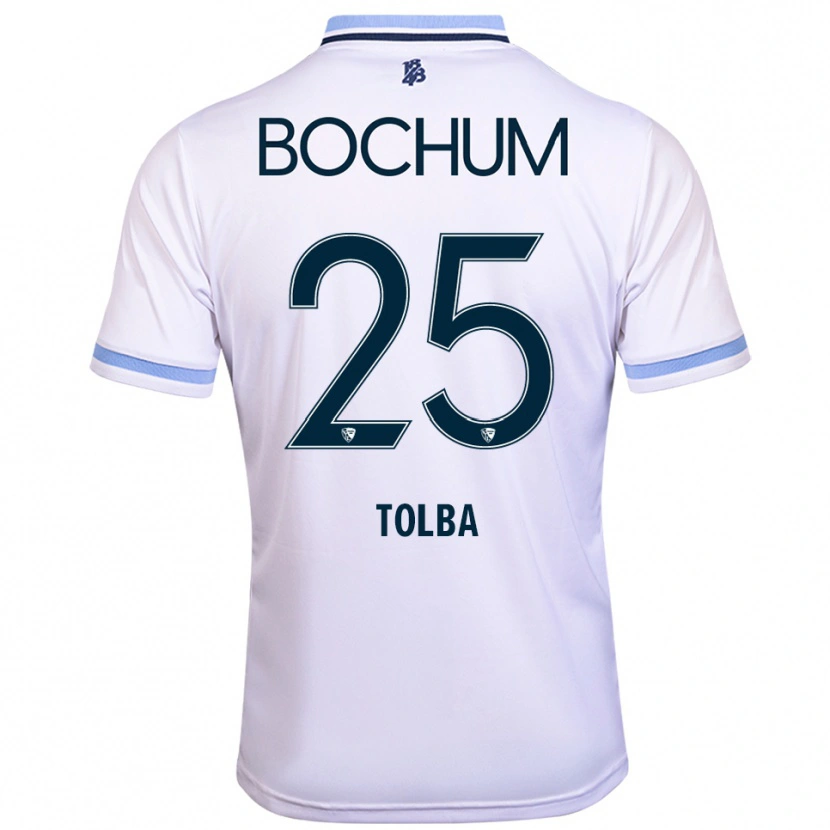 Danxen Hombre Camiseta Mohammed Tolba #25 Blanco Azul Cielo 2ª Equipación 2025/26 La Camisa