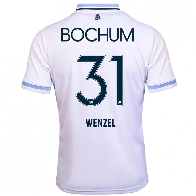Danxen Hombre Camiseta Franziska Wenzel #31 Blanco Azul Cielo 2ª Equipación 2025/26 La Camisa