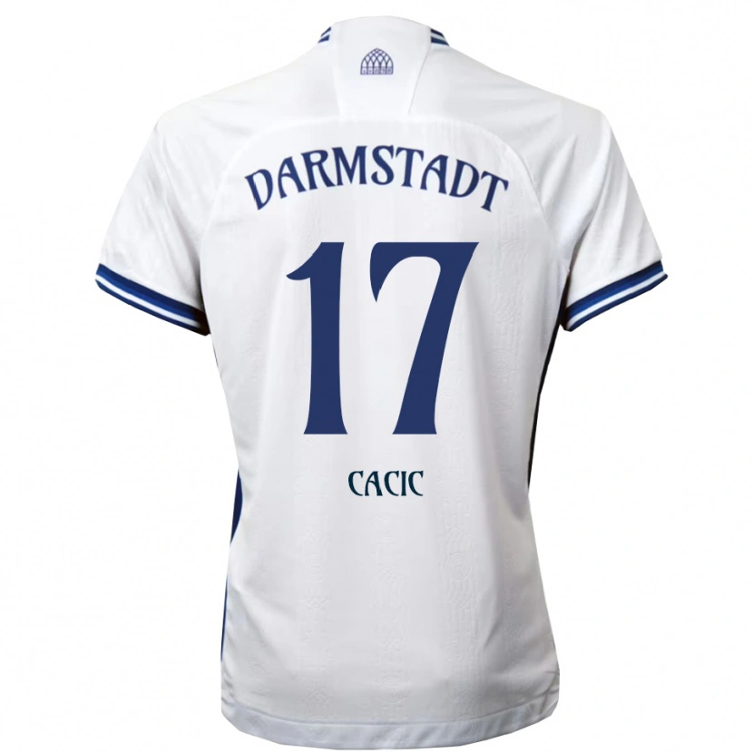 Danxen Hombre Camiseta Antonio Cacic #17 Blanco Azul 2ª Equipación 2025/26 La Camisa