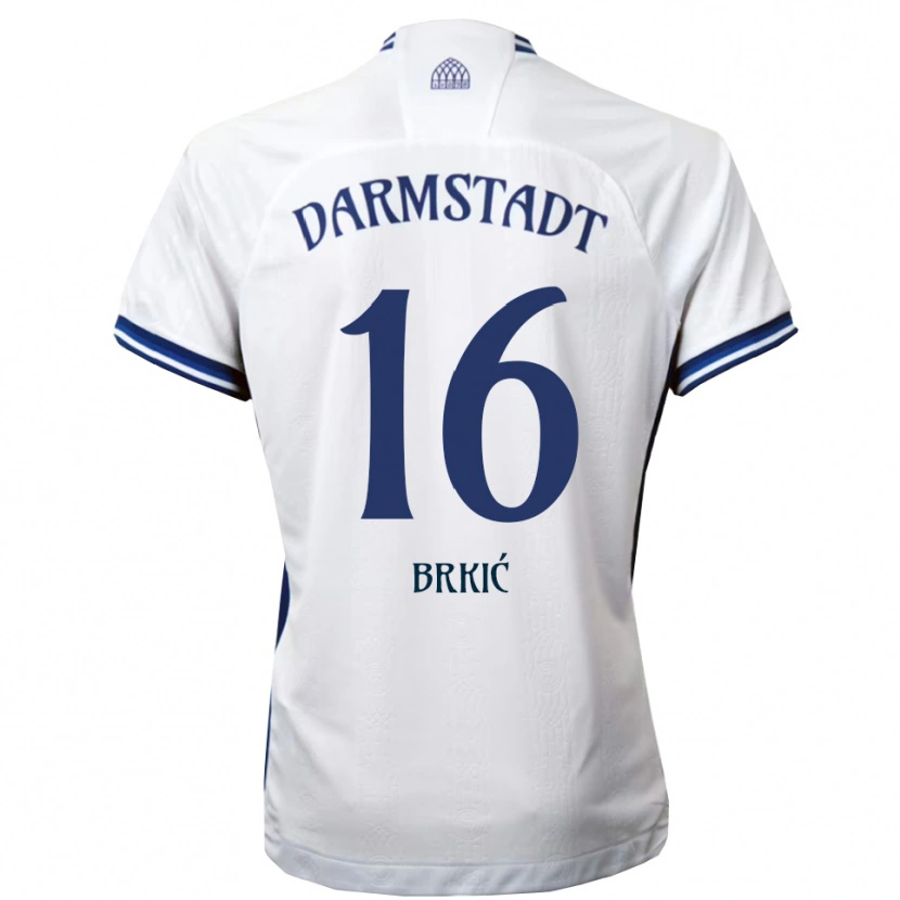 Danxen Hombre Camiseta Amar Brkić #16 Blanco Azul 2ª Equipación 2025/26 La Camisa
