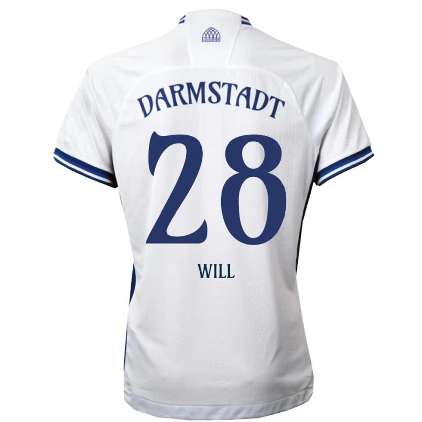 Danxen Hombre Camiseta Paul Will #28 Blanco Azul 2ª Equipación 2025/26 La Camisa