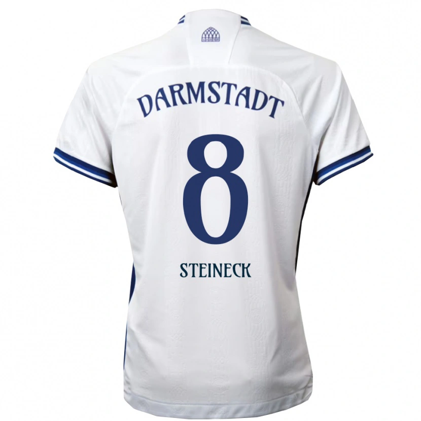 Danxen Hombre Camiseta Tom Steineck #8 Blanco Azul 2ª Equipación 2025/26 La Camisa