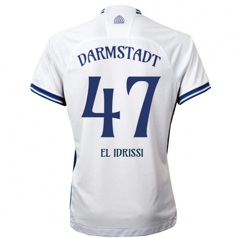 Danxen Hombre Camiseta Othmane El Idrissi #47 Blanco Azul 2ª Equipación 2025/26 La Camisa