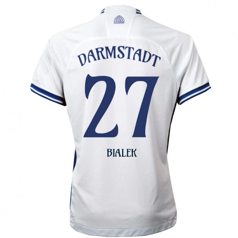 Danxen Hombre Camiseta Bartosz Bialek #27 Blanco Azul 2ª Equipación 2025/26 La Camisa