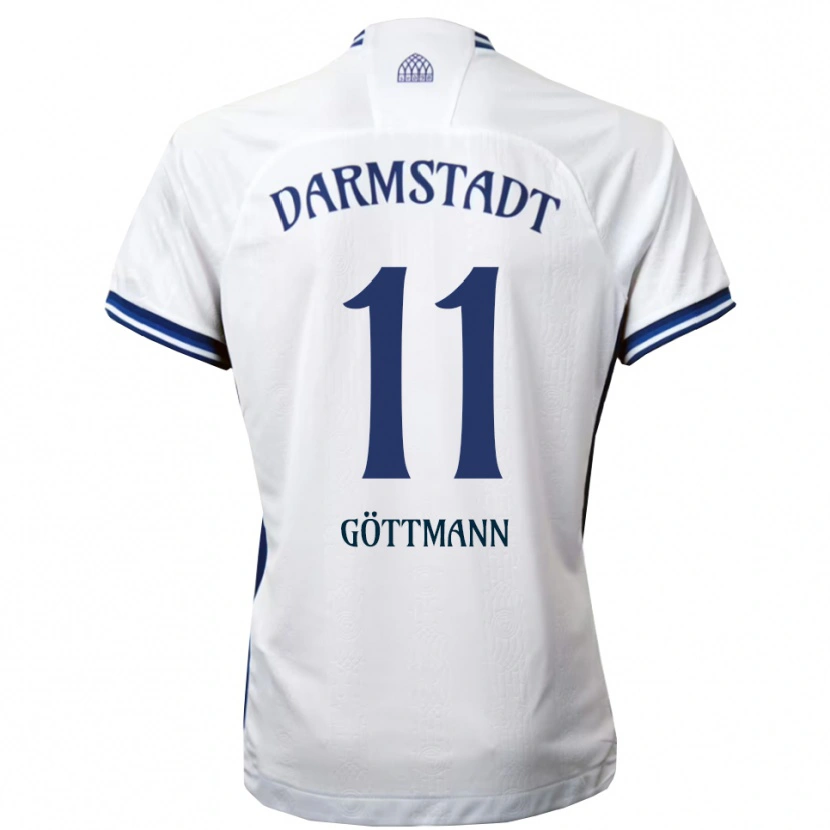Danxen Hombre Camiseta Levin Göttmann #11 Blanco Azul 2ª Equipación 2025/26 La Camisa