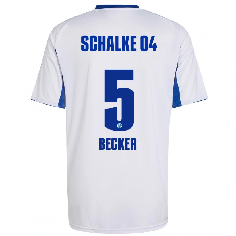 Danxen Hombre Camiseta Timo Becker #5 Blanco Azul 2ª Equipación 2025/26 La Camisa